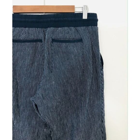Athleta Cabo Linen Pants Wide Leg Striped Coastal Navy Blue Preppy, 6T - Picture 9 of 13